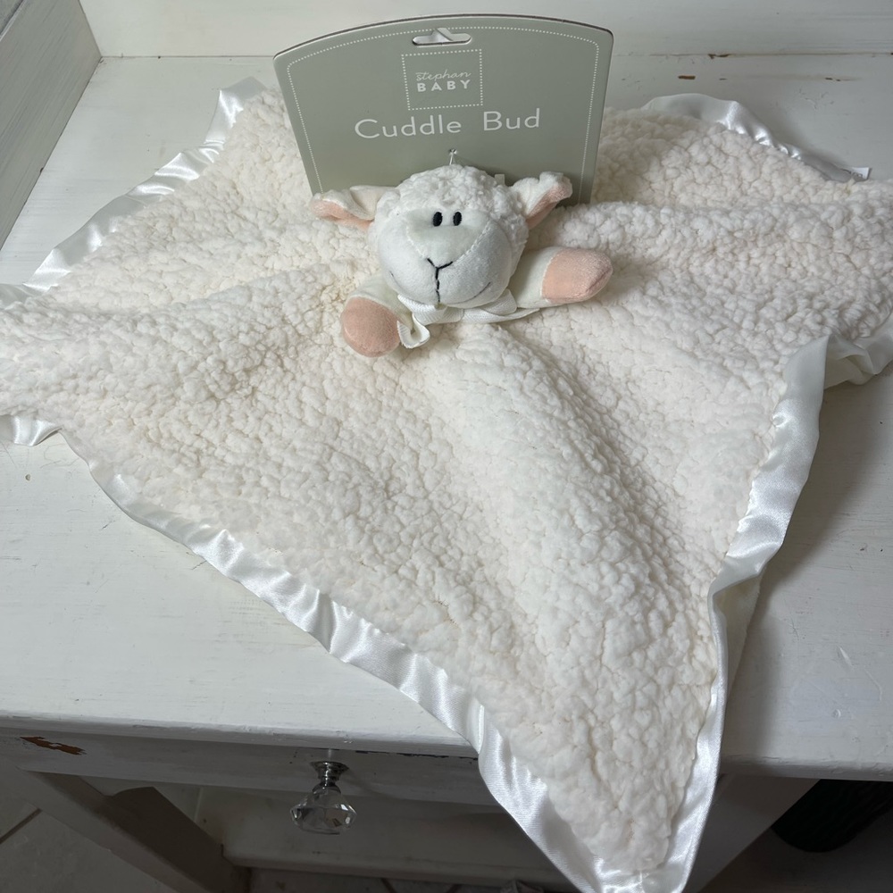 Stephen Baby Plush Cuddle Bud Security Blanket cream Lamb